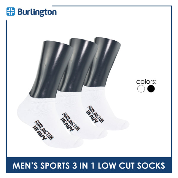 Burlington Men's Cotton Thick Sports Low Cut Socks 3 pairs in a pack 0220H