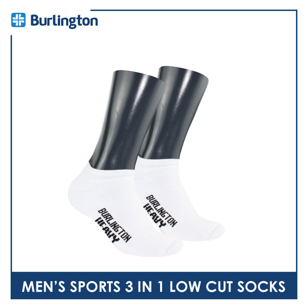 Burlington Men's Cotton Thick Sports Low Cut Socks 3 pairs in a pack 0220H
