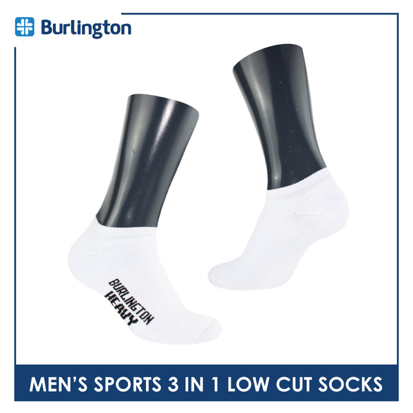 Burlington Men's Cotton Thick Sports Low Cut Socks 3 pairs in a pack 0220H