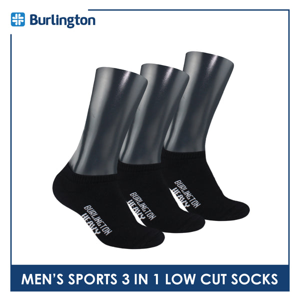 Burlington Men's Cotton Thick Sports Low Cut Socks 3 pairs in a pack 0220H