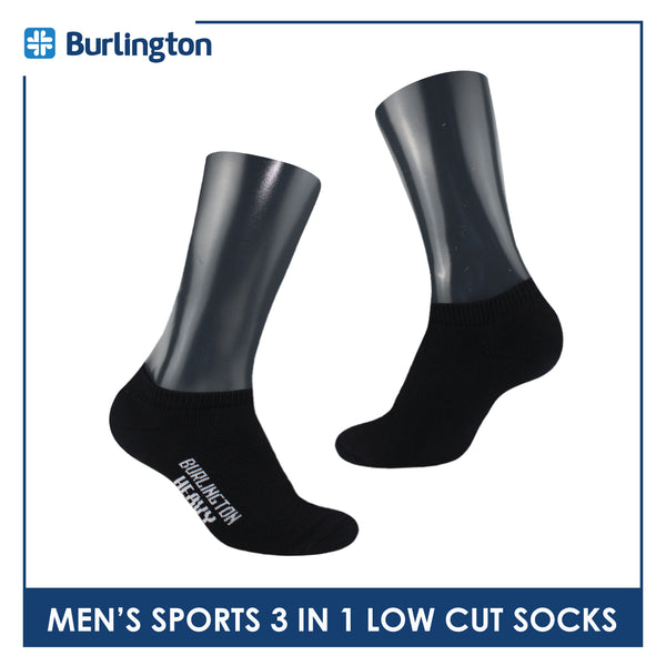 Burlington Men's Cotton Thick Sports Low Cut Socks 3 pairs in a pack 0220H