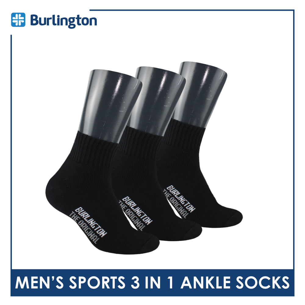 Burlington Men's Thick Sports Heavy Ankle socks 3 pairs in 1 pack 0222H