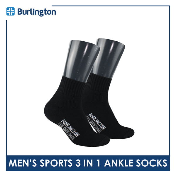 Burlington Men's Thick Sports Heavy Ankle socks 3 pairs in 1 pack 0222H