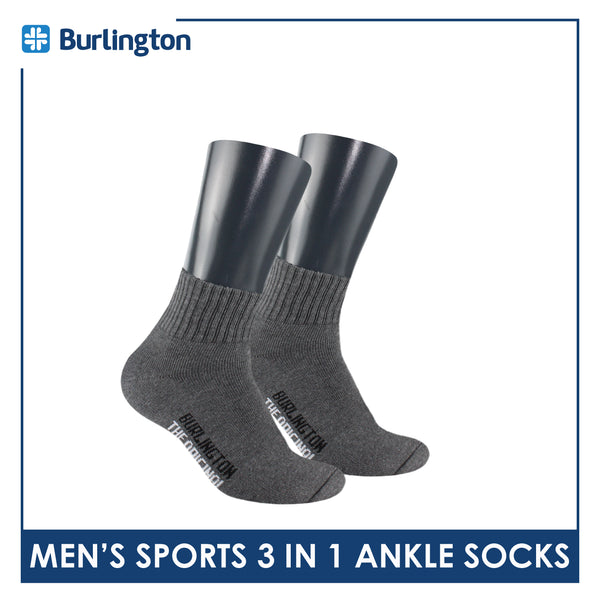 Burlington Men's Thick Sports Heavy Ankle socks 3 pairs in 1 pack 0222H