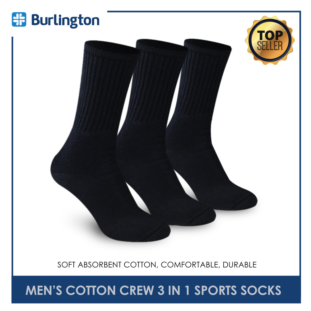 Burlington Men's Cotton Thick Sports Crew Socks 3 pairs in a pack 0223H
