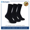 Burlington Men's Cotton Thick Sports Crew Socks 3 pairs in a pack 0223H