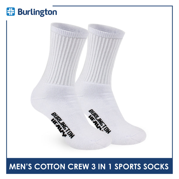 Burlington Men's Cotton Thick Sports Crew Socks 3 pairs in a pack 0223H
