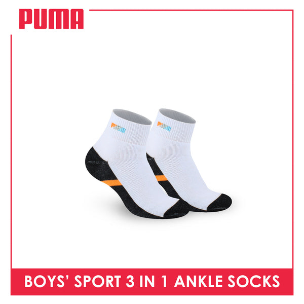 Puma Boys’ Cotton Thick Sports Ankle Socks 3 pairs in a pack PBSEG4