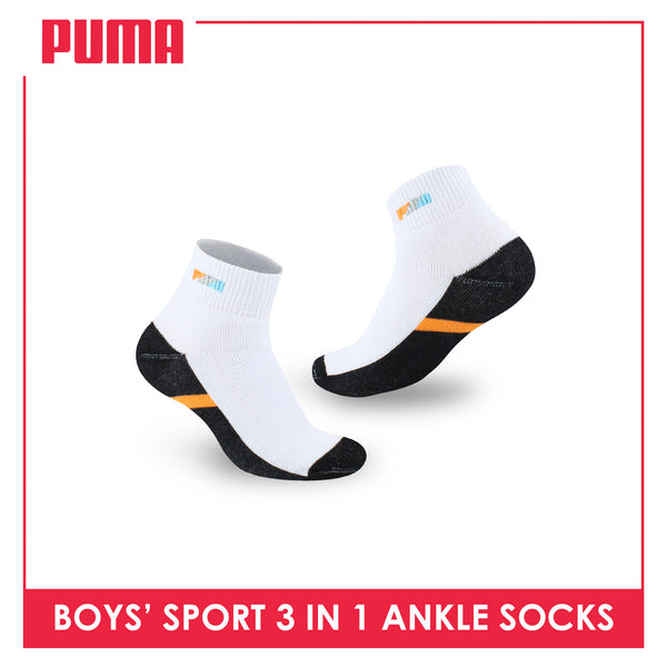 Puma Boys’ Cotton Thick Sports Ankle Socks 3 pairs in a pack PBSEG4
