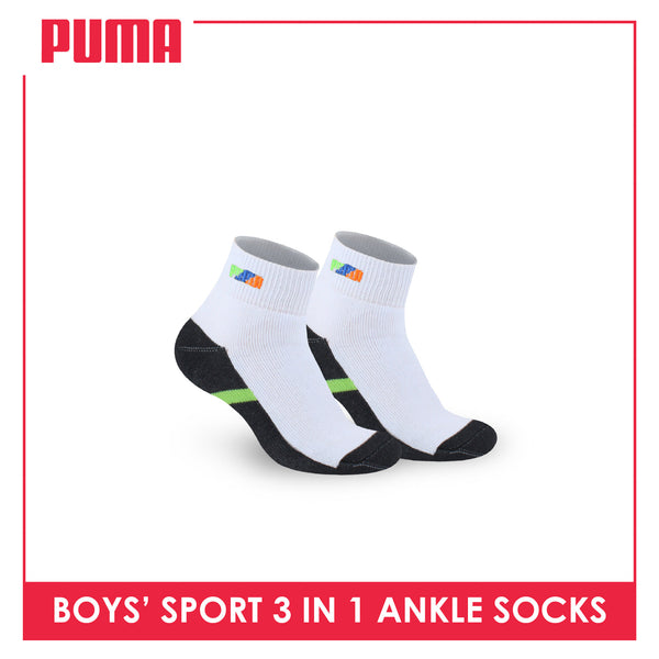 Puma Boys’ Cotton Thick Sports Ankle Socks 3 pairs in a pack PBSEG4