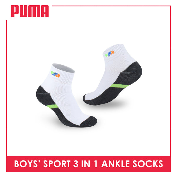 Puma Boys’ Cotton Thick Sports Ankle Socks 3 pairs in a pack PBSEG4