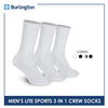 Burlington Men’s Lite Thick Sports Crew Socks 3 pairs in a pack 146