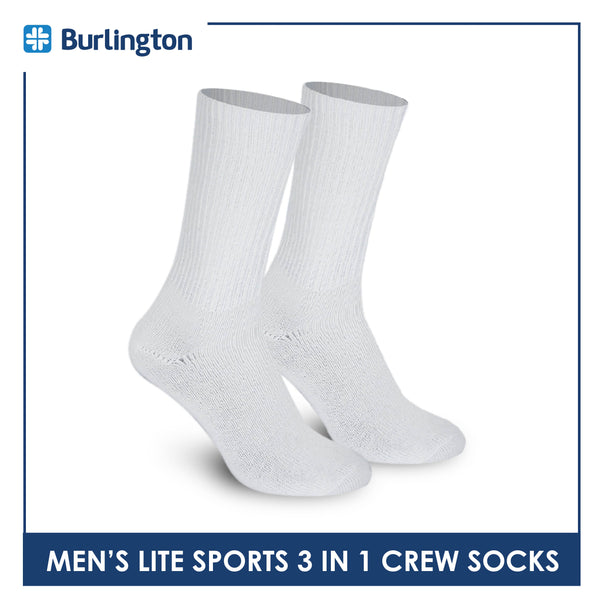 Burlington Men’s Lite Thick Sports Crew Socks 3 pairs in a pack 146