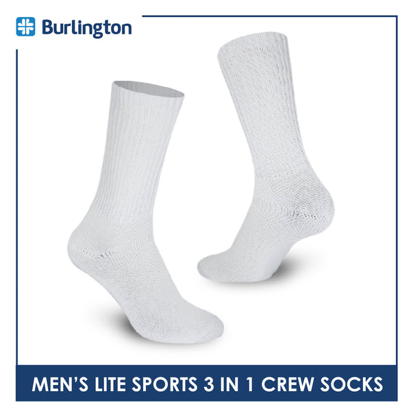 Burlington Men’s Lite Thick Sports Crew Socks 3 pairs in a pack 146