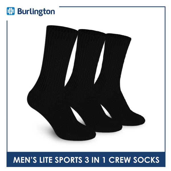 Burlington Men’s Lite Thick Sports Crew Socks 3 pairs in a pack 146