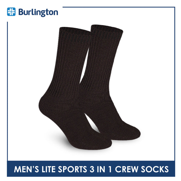 Burlington Men’s Lite Thick Sports Crew Socks 3 pairs in a pack 146