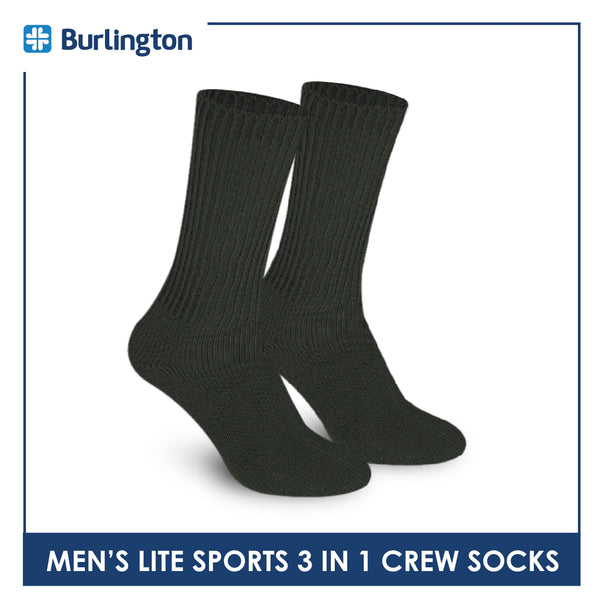 Burlington Men’s Lite Thick Sports Crew Socks 3 pairs in a pack 146