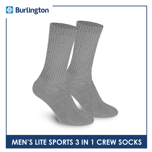 Burlington Men’s Lite Thick Sports Crew Socks 3 pairs in a pack 146