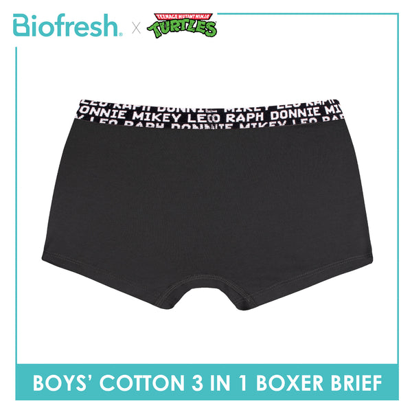 Biofresh | TMNT Boys’ Antimicrobial Cotton Boxer Brief 3 pieces in a pack NTBBBG531