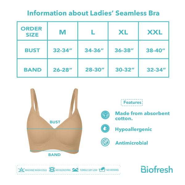 Biofresh Ladies’ Seamless Full Comfort Bra 1 piece ULBR532