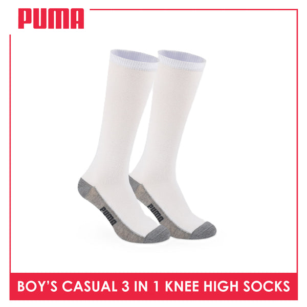 Puma Boys’ Cotton Thin Casual Knee High Socks 3 pairs in a pack PBKHG1