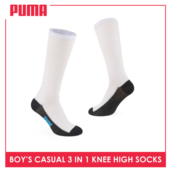 Puma Boys’ Cotton Thin Casual Knee High Socks 3 pairs in a pack PBKHG1