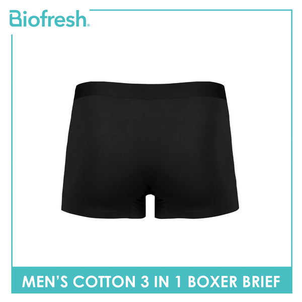 Biofresh Men's Antimicrobial Cotton Boxer Brief 3 pieces in a pack UMBBG521