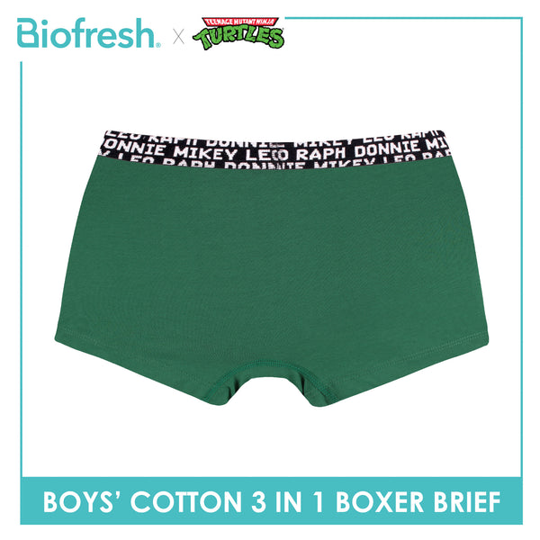 Biofresh | TMNT Boys’ Antimicrobial Cotton Boxer Brief 3 pieces in a pack NTBBBG531