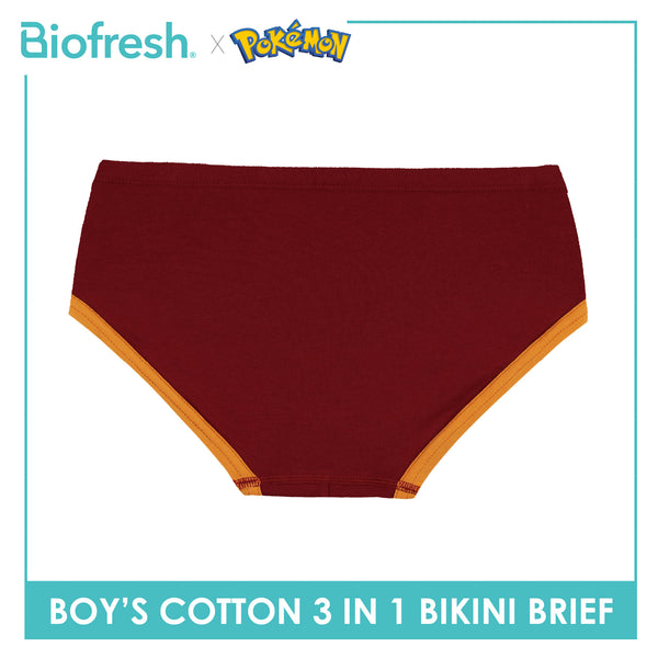 Biofresh | Pokemon Boys’ Antimicrobial Cotton Bikini Brief 3 pieces in a pack PKBBKG531