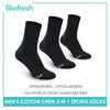 Biofresh Men's Antimicrobial Cotton Lite Thick Sports Crew Socks 3 pairs in a pack RMSKG24