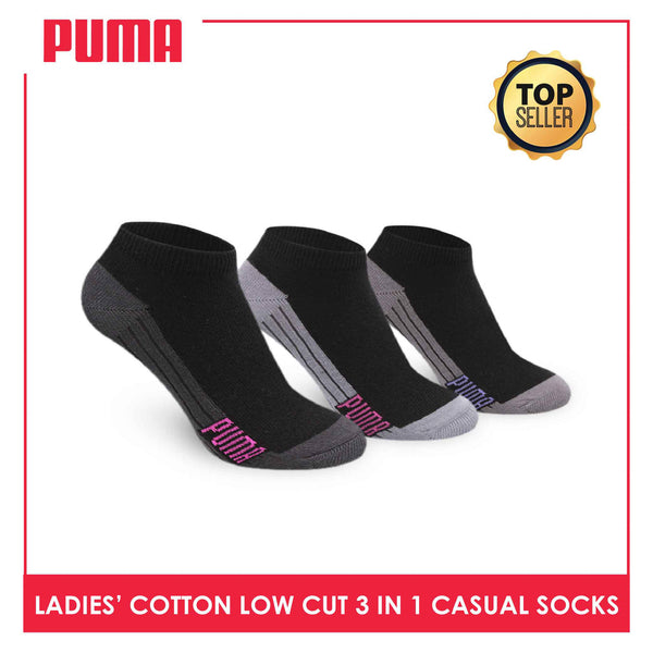 Puma Ladies' Cotton Lite Thin Casual Low Cut Socks 3 pairs in pack PLCKG10