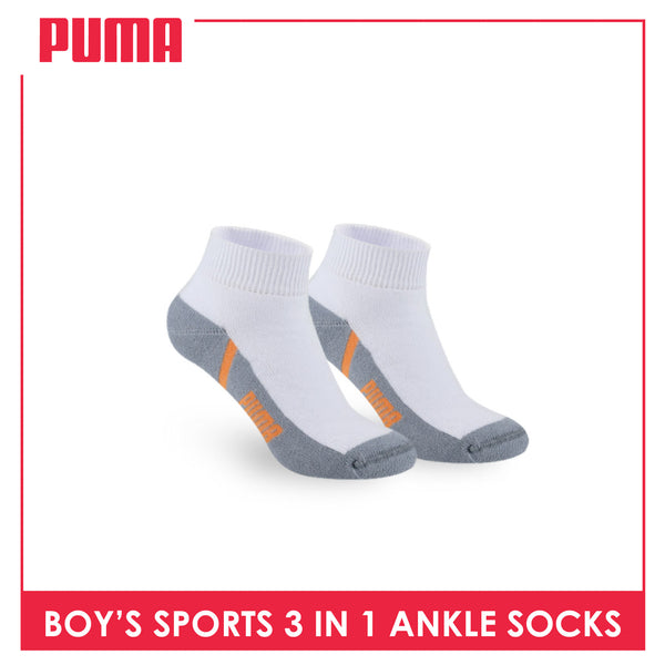 Puma Boys’ Cotton Thick Sports Ankle Socks 3 pairs in a pack PBSKG19