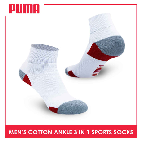 Puma Men's Cotton Thick Sports Ankle Socks 3 pairs in a pack PMSKG6