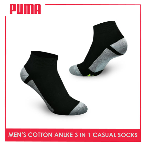 Puma Men's Cotton Lite Thin Casual Ankle Socks 3 pairs in a pack PMCKG12