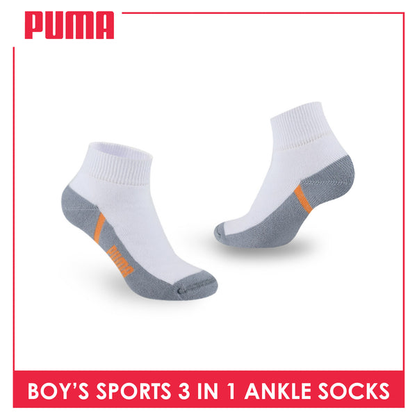 Puma Boys’ Cotton Thick Sports Ankle Socks 3 pairs in a pack PBSKG19