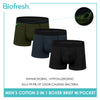 Biofresh Men's Antimicrobial Cotton Boxer Brief with Pocket 3 pieces in a pack UMBBG531