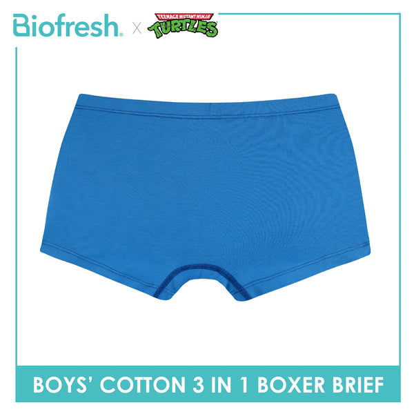 Biofresh | TMNT Boys’ Antimicrobial Cotton Boxer Brief 3 pieces in a pack NTBBBG533