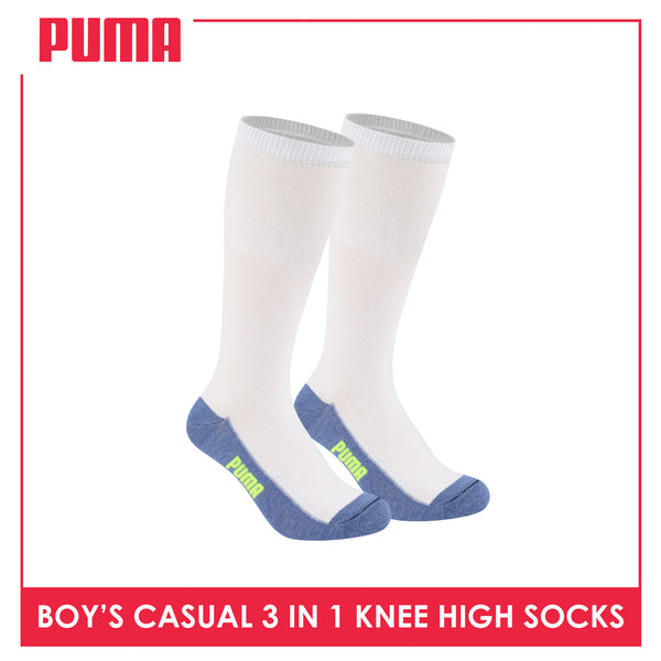 Puma Boys’ Cotton Thin Casual Knee High Socks 3 pairs in a pack PBKHG1