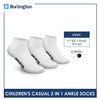 Burlington Children's Cotton Lite Thin Casual Ankle Socks 3 pairs in a pack 5622