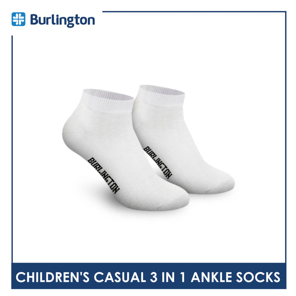 Burlington Children's Cotton Lite Thin Casual Ankle Socks 3 pairs in a pack 5622