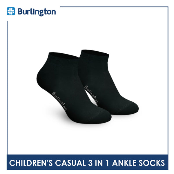 Burlington Children's Cotton Lite Thin Casual Ankle Socks 3 pairs in a pack 5622