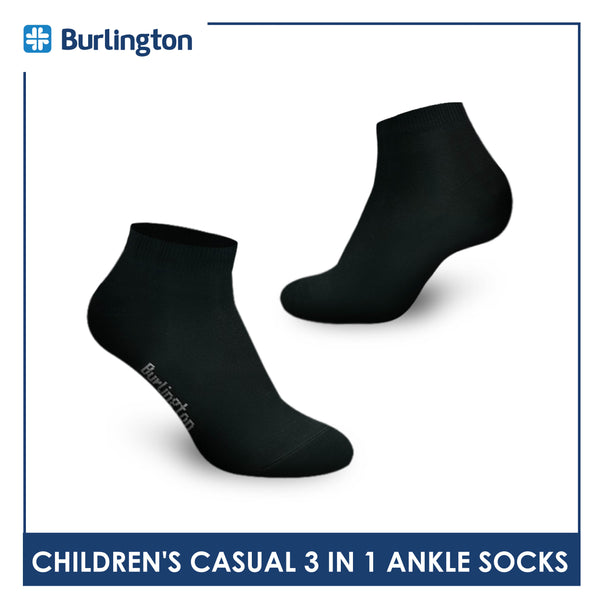 Burlington Children's Cotton Lite Thin Casual Ankle Socks 3 pairs in a pack 5622