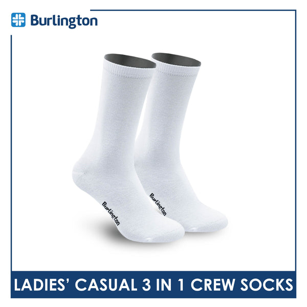 Burlington Ladies’ Cotton Lite Thin Casual Crew Socks 3 pairs in a pack 6149