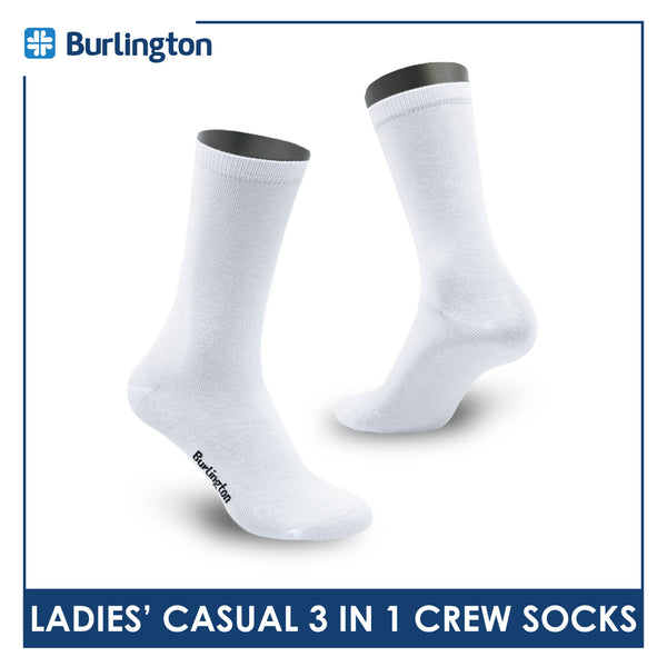 Burlington Ladies’ Cotton Lite Thin Casual Crew Socks 3 pairs in a pack 6149