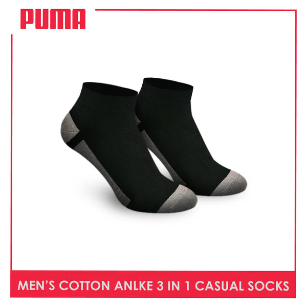 Puma Men's Cotton Lite Thin Casual Ankle Socks 3 pairs in a pack PMCKG12