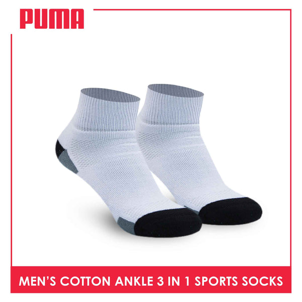 Puma Men's Cotton Thick Sports Ankle Socks 3 pairs in a pack PMSKG6