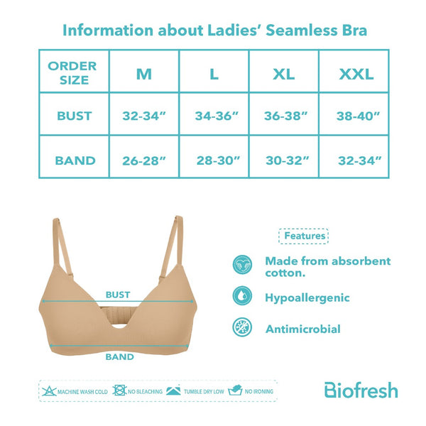 Biofresh Ladies’ Seamless Everyday Bra 1 piece ULBR531