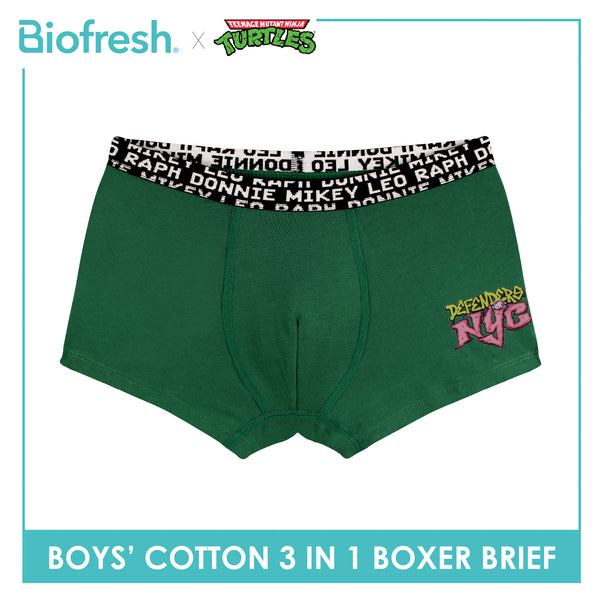 Biofresh | TMNT Boys’ Antimicrobial Cotton Boxer Brief 3 pieces in a pack NTBBBG531