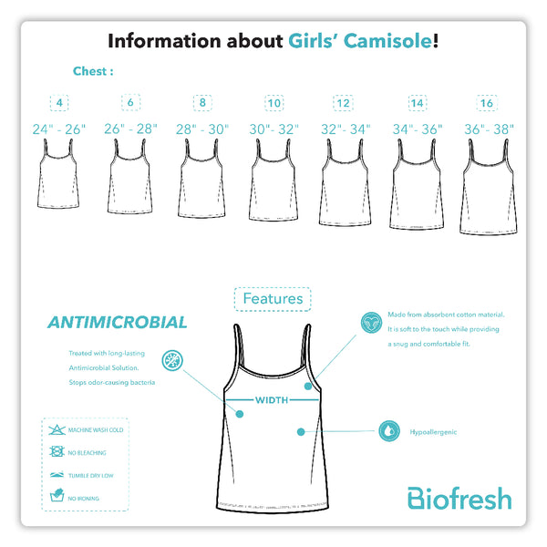 Biofresh Girls' Antimicrobial Cotton Camisole 1 piece UGSC4201