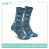 Knit Men's Paw Prints Cotton Light Performance Crew Socks 1 pair KMC3403